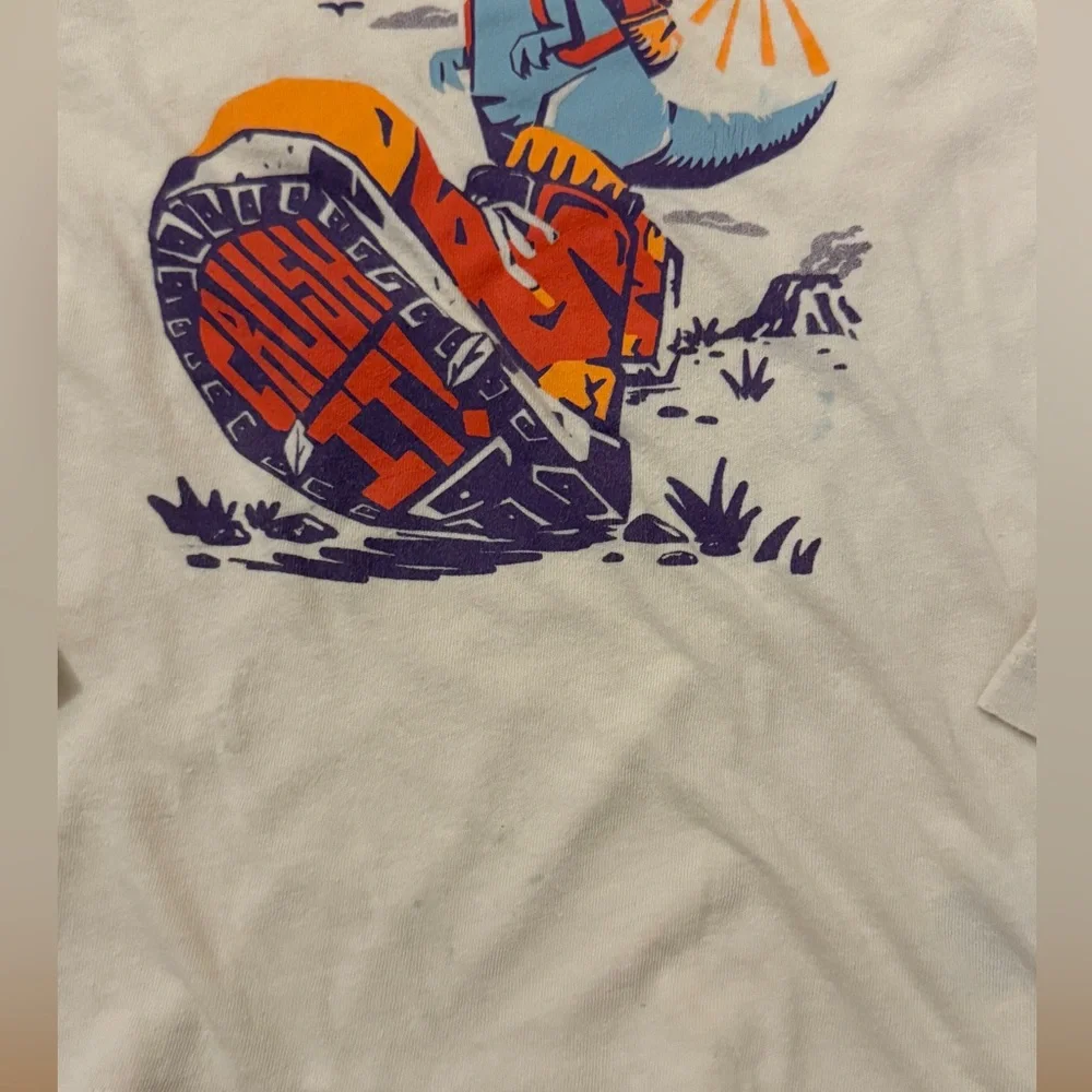 Cream Long Sleeve Dinosaur Graphic Tee